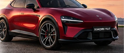 Red Xiaomi YU7 electric SUV
